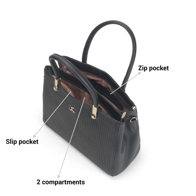 Mochi Women Black Hand Bags Satchel Bags (SKU: 66-645-11-10)