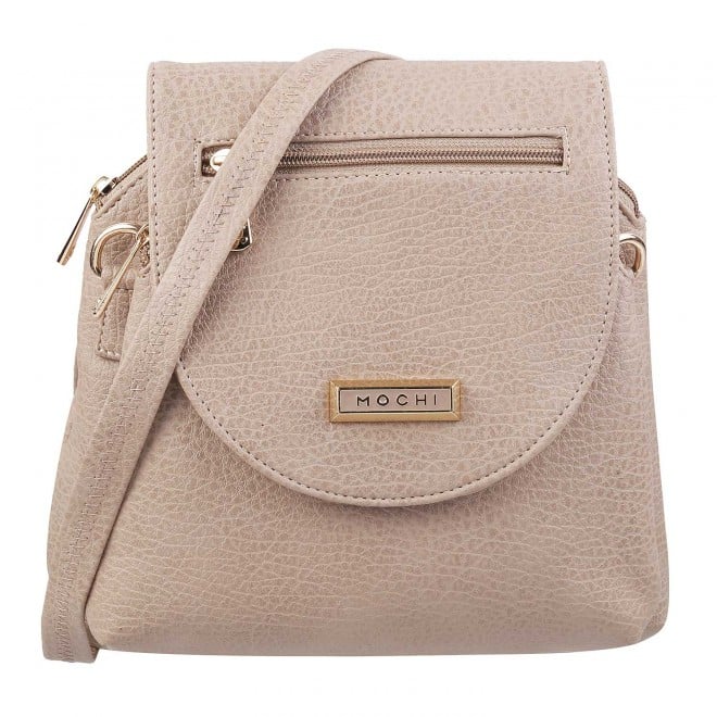 Mochi Women Beige  Flap Over Sling (SKU: 66-6674-20-10)