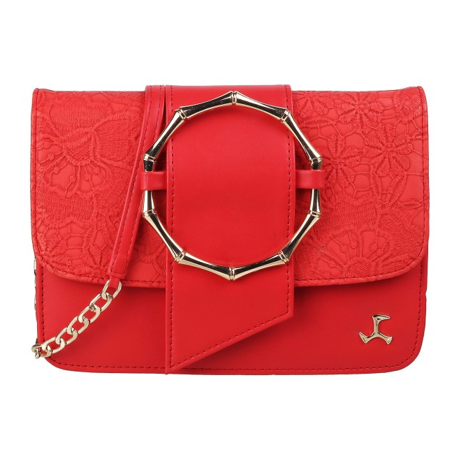 Mochi Red Hand Bags Flap Over Sling