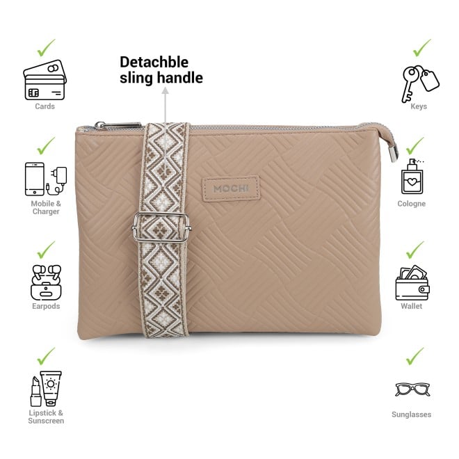 Mochi Women Khaki Hand Bags Sling Bags (SKU: 66-692-62-10)