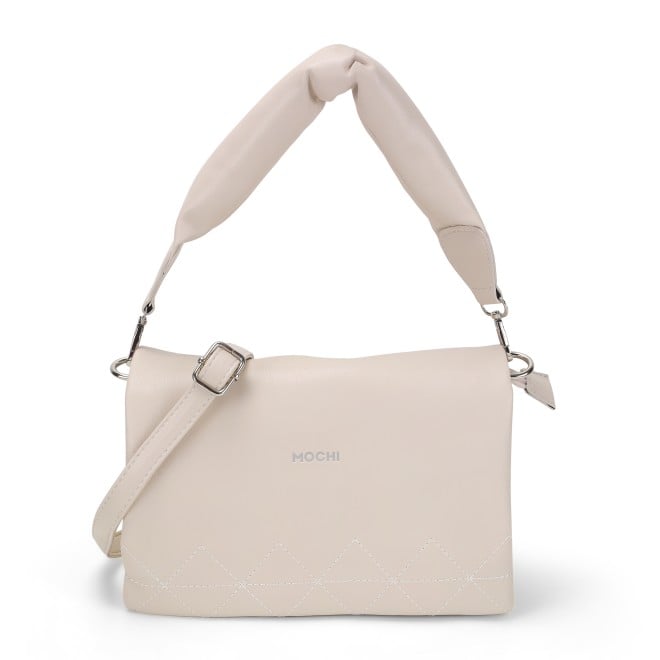 Mochi Women Off-White Hand Bags Zip Top Sling
