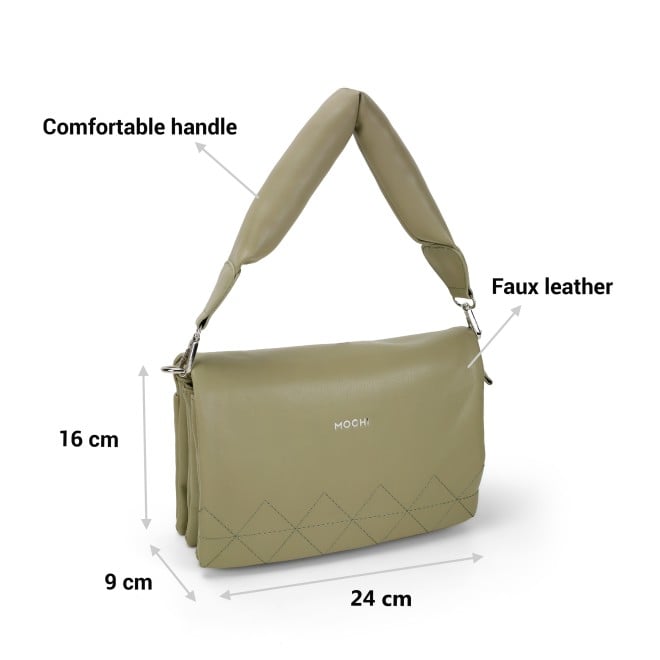 Mochi Women Green Hand Bags Zip Top Sling (SKU: 66-693-21-10)