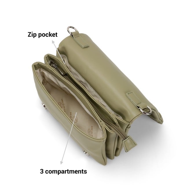 Mochi Women Green Hand Bags Zip Top Sling (SKU: 66-693-21-10)