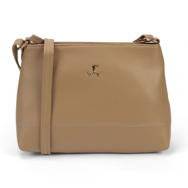 Mochi Women Beige Hand Bags Zip Top Sling