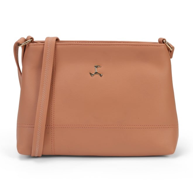 Mochi Women Orange Hand Bags Zip Top Sling