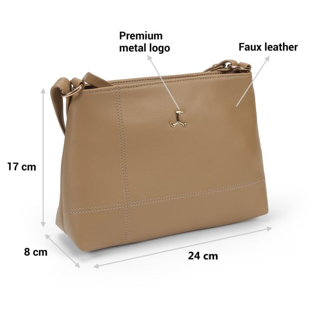 Mochi Women Beige Hand Bags Zip Top Sling (SKU: 66-710-20-10)
