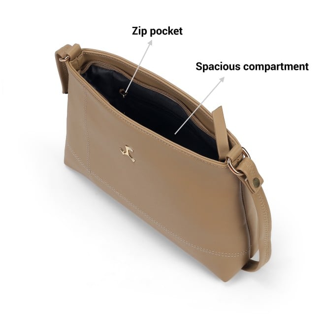 Mochi Women Beige Hand Bags Zip Top Sling (SKU: 66-710-20-10)