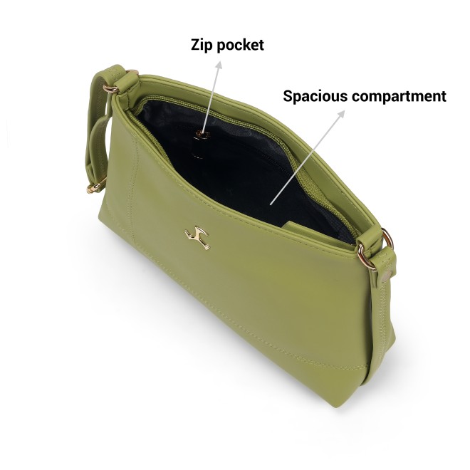 Mochi Women Light-green Hand Bags Zip Top Sling (SKU: 66-710-60-10)