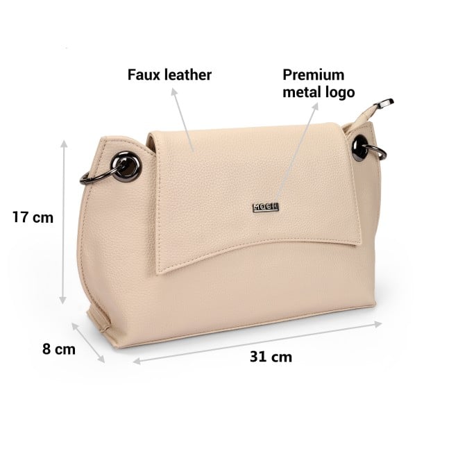 Mochi Women Beige Hand Bags Flap Over Sling (SKU: 66-712-20-10)