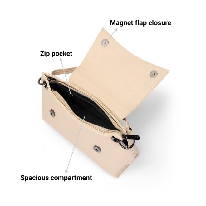 Mochi Women Beige Hand Bags Flap Over Sling (SKU: 66-712-20-10)