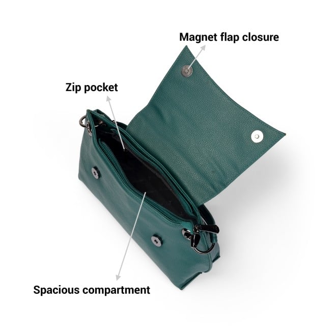 Mochi Women Green Hand Bags Flap Over Sling (SKU: 66-712-21-10)