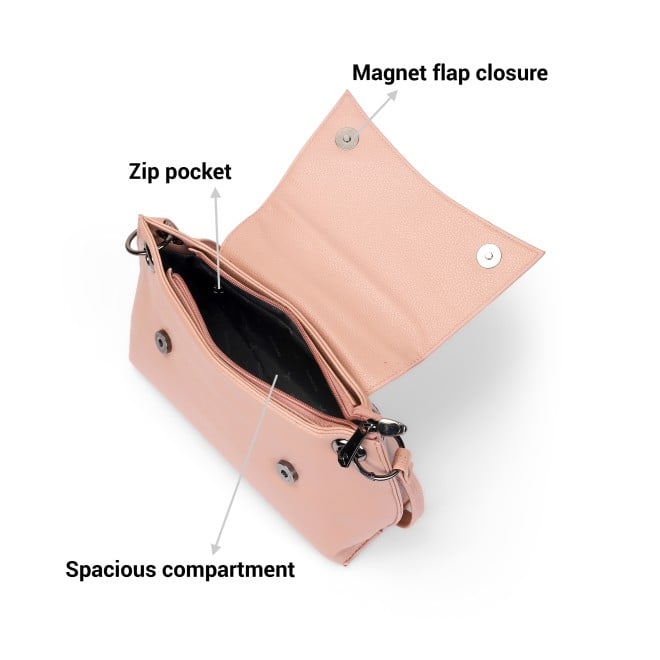 Mochi Women Pink Hand Bags Flap Over Sling (SKU: 66-712-24-10)