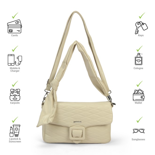 Mochi Women White Shoulder Bag (SKU: 66-747-16-10) Mochi Women White Shoulder Bag (SKU: 66-747-16-10)