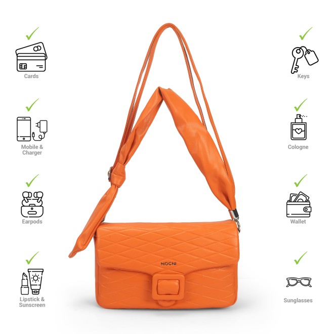 Mochi Women Orange Shoulder Bag (SKU: 66-747-25-10) Mochi Women Orange Shoulder Bag (SKU: 66-747-25-10)