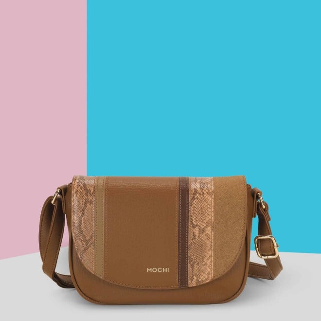 Mochi Women Brown Casual Sling Bag (SKU: 66-749-12-10)
