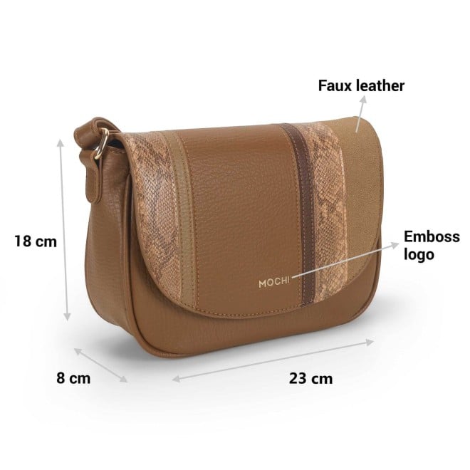 Mochi Women Brown Casual Sling Bag (SKU: 66-749-12-10)