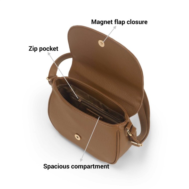 Mochi Women Brown Casual Sling Bag (SKU: 66-749-12-10)