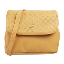 Mochi Yellow Hand Bags Flap Over Sling
