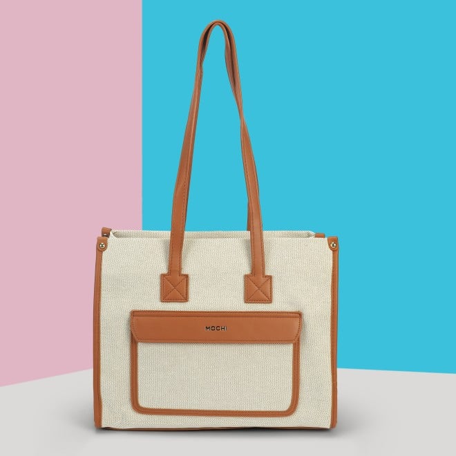 Mochi Women Tan Tote Bag