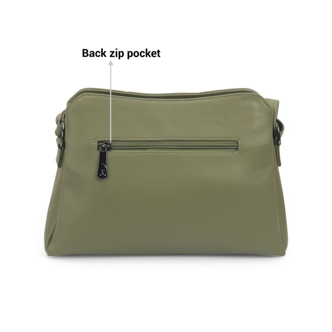 Mochi Women Green Hand Bags Zip Top Sling (SKU: 66-771-21-10)