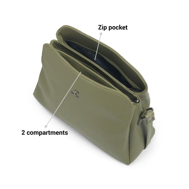 Mochi Women Green Hand Bags Zip Top Sling (SKU: 66-771-21-10)