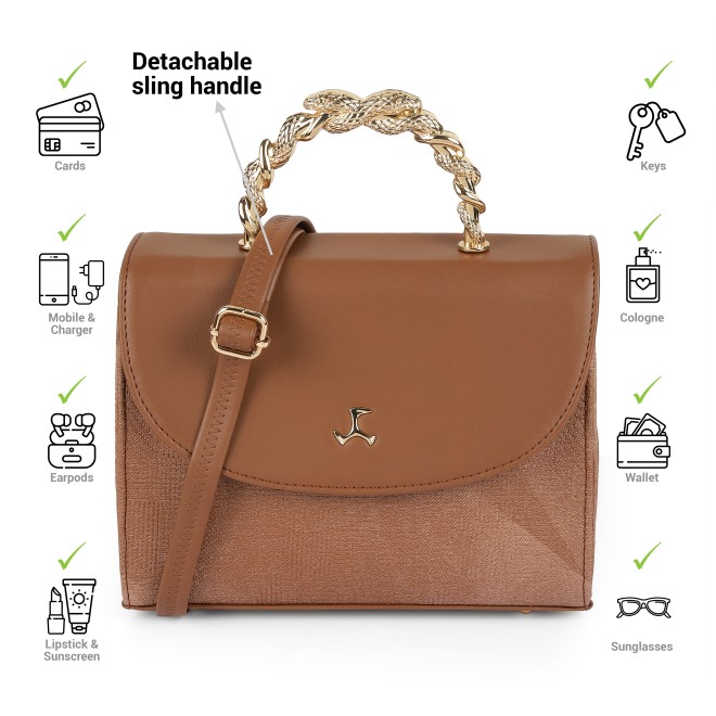 Mochi Women Light-brown Satchel Bag (SKU: 66-774-41-10)