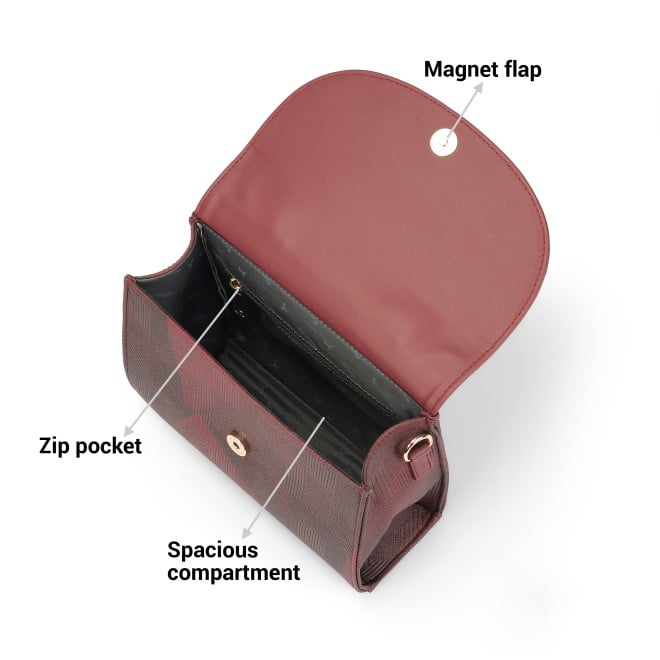 Mochi Women Maroon Satchel Bag (SKU: 66-774-44-10)