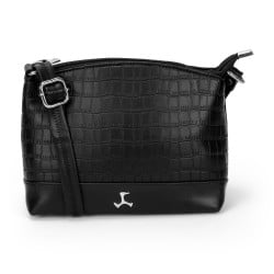 Women Black Hand Bags Zip Top Sling