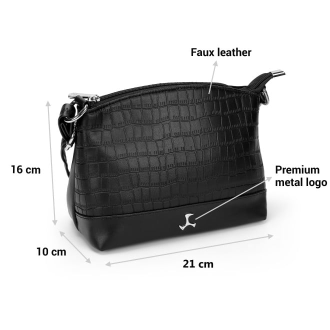 Mochi Women Black Hand Bags Zip Top Sling (SKU: 66-778-11-10)