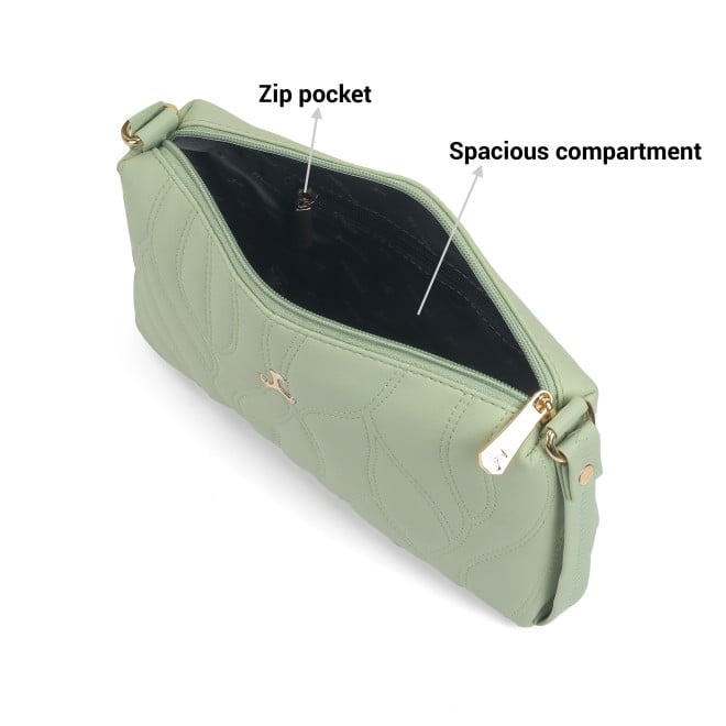 Mochi Women Light-green Hand Bags Zip Top Sling (SKU: 66-779-60-10)
