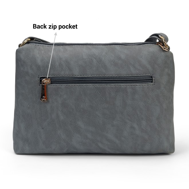 Mochi Women Grey Hand Bags Zip Top Sling (SKU: 66-781-14-10)