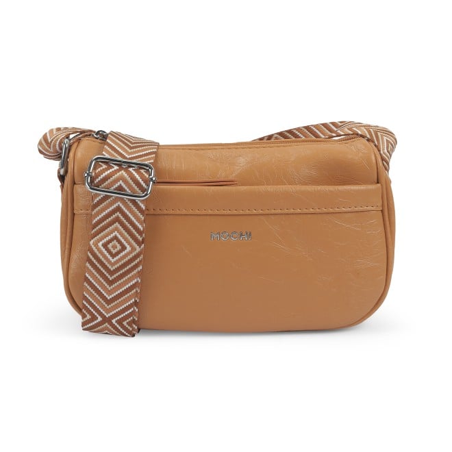 Mochi Women Tan Hand Bags Zip Top Sling (SKU: 66-790-23-10)