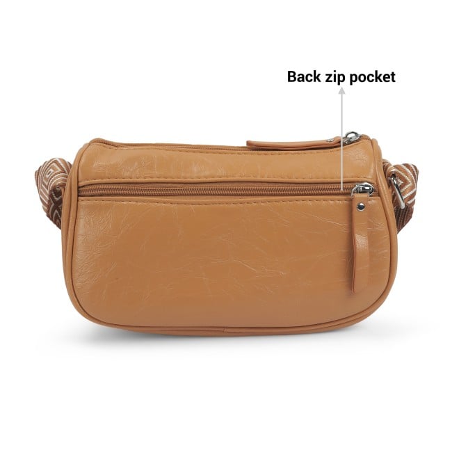 Mochi Women Tan Hand Bags Zip Top Sling (SKU: 66-790-23-10)