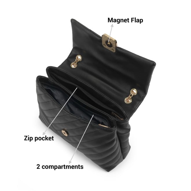 Mochi Women Black Hand Bags Zip Top Sling (SKU: 66-793-11-10)
