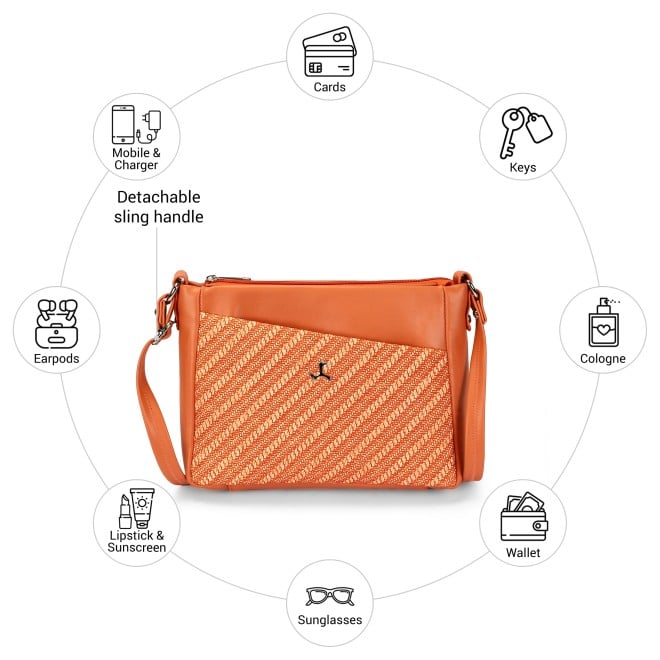 Mochi Women Orange Sling Bag (SKU: 66-802-25-10)