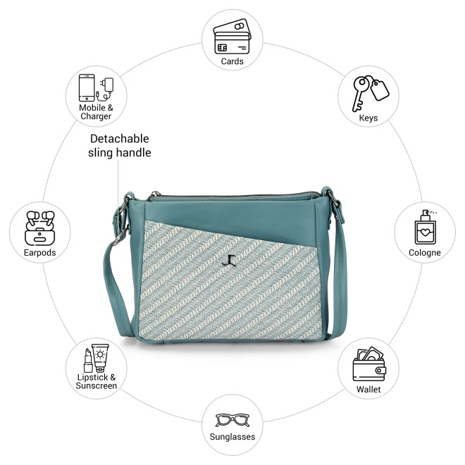 Mochi Women Blue Sling Bag (SKU: 66-802-45-10)