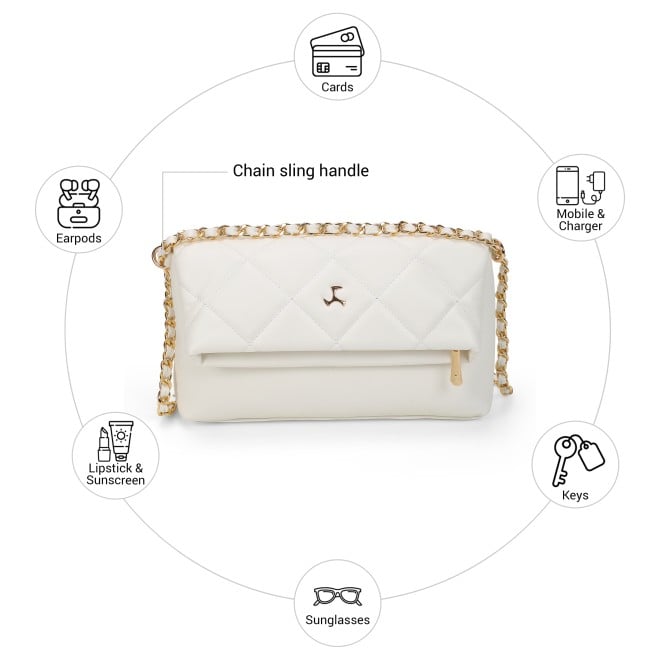 Mochi Women White Sling Bag (SKU: 66-804-16-10)