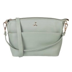 Women Green Hand Bags Zip Top Sling