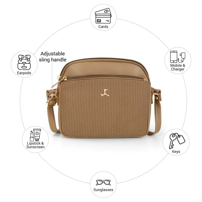 Mochi Women Brown Sling Bag (SKU: 66-811-12-10)