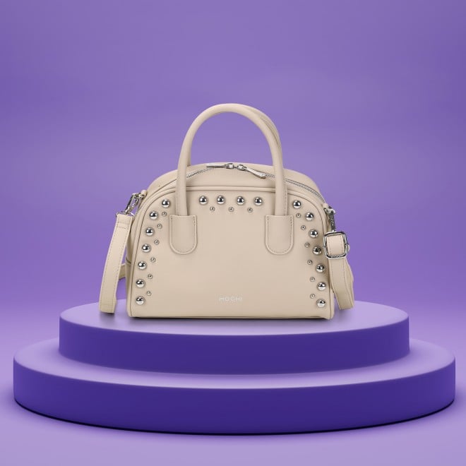 Mochi Women Beige Satchel Bag