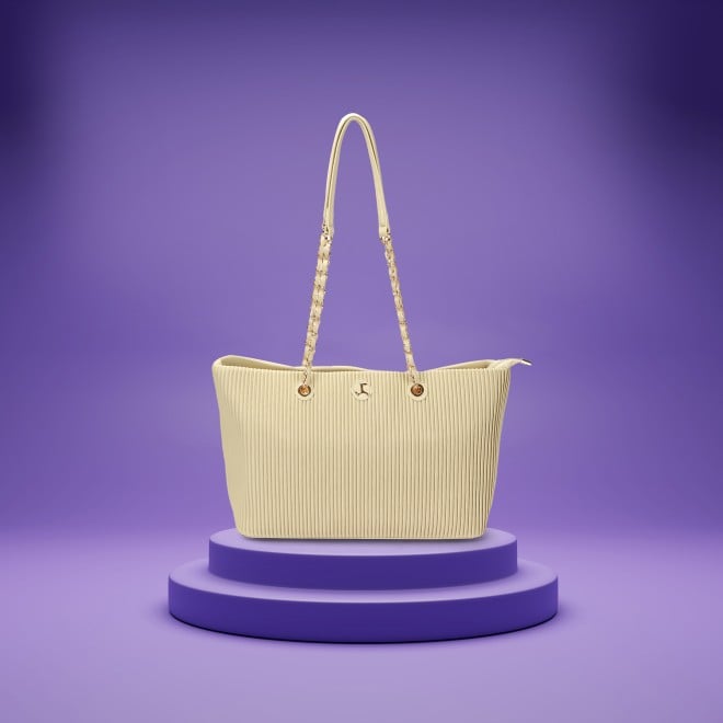 Mochi Women Beige Tote Bag