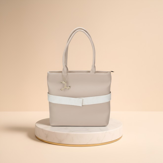 Mochi Women Beige Tote bag