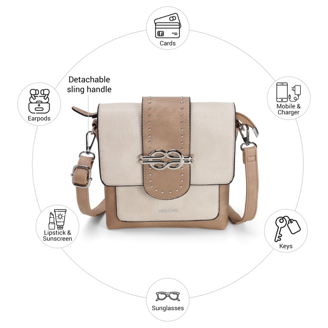 Mochi Women Beige Sling Bag (SKU: 66-873-20-10)