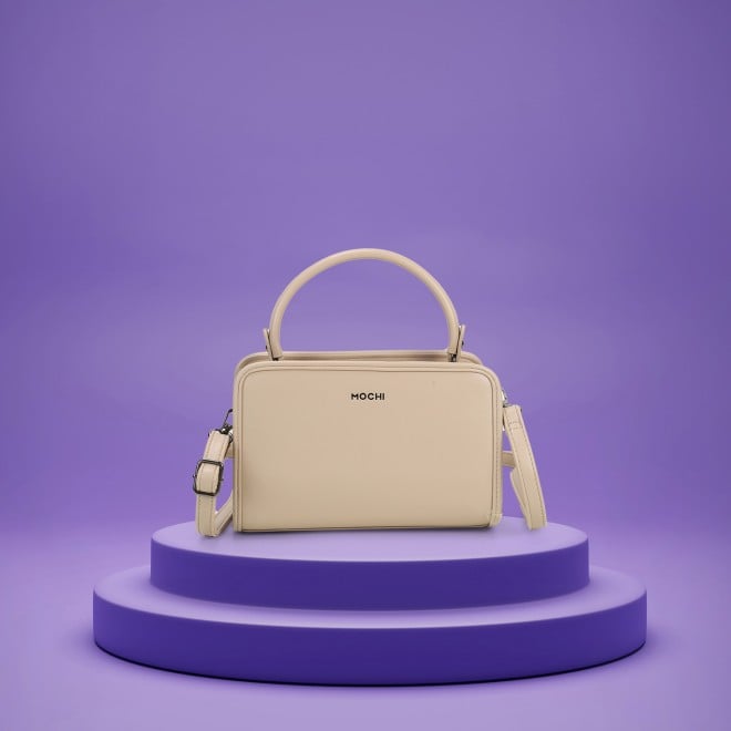 Mochi Women Beige Satchel Bag