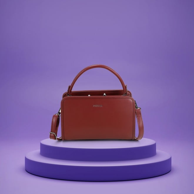 Mochi Women Maroon Satchel Bag