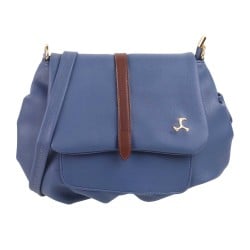 Women Blue Hand Bags Flap Over Sling