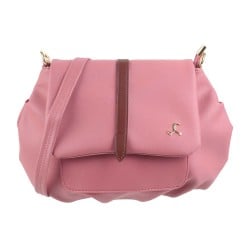 Women Peach Hand Bags Flap Over Sling