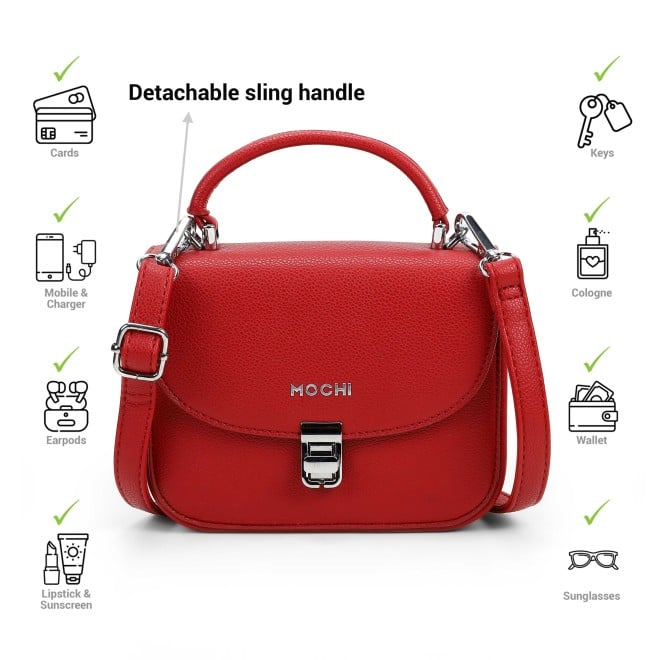 Mochi Women Maroon Satchel Bag (SKU: 66-967-44-10)