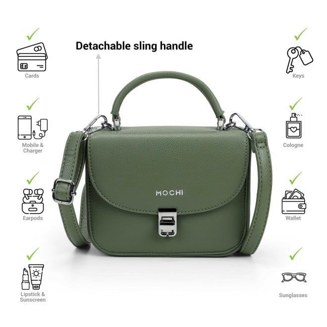 Mochi Women Olive Satchel Bag (SKU: 66-967-49-10)