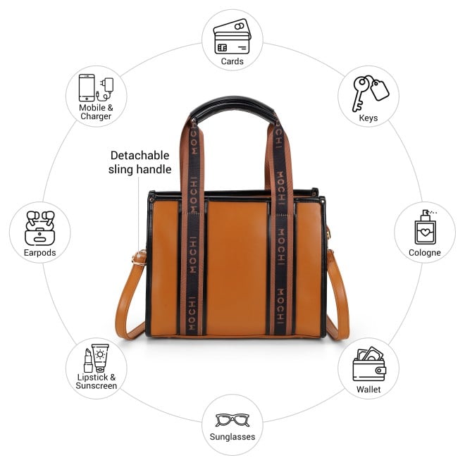 Mochi Women Tan Satchel Bag (SKU: 66-978-23-10)